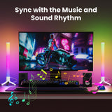 360° RGB Light Bars – 16 Million Colors Bluetooth Mood Lighting for TV, Gaming & Bedroom Setup