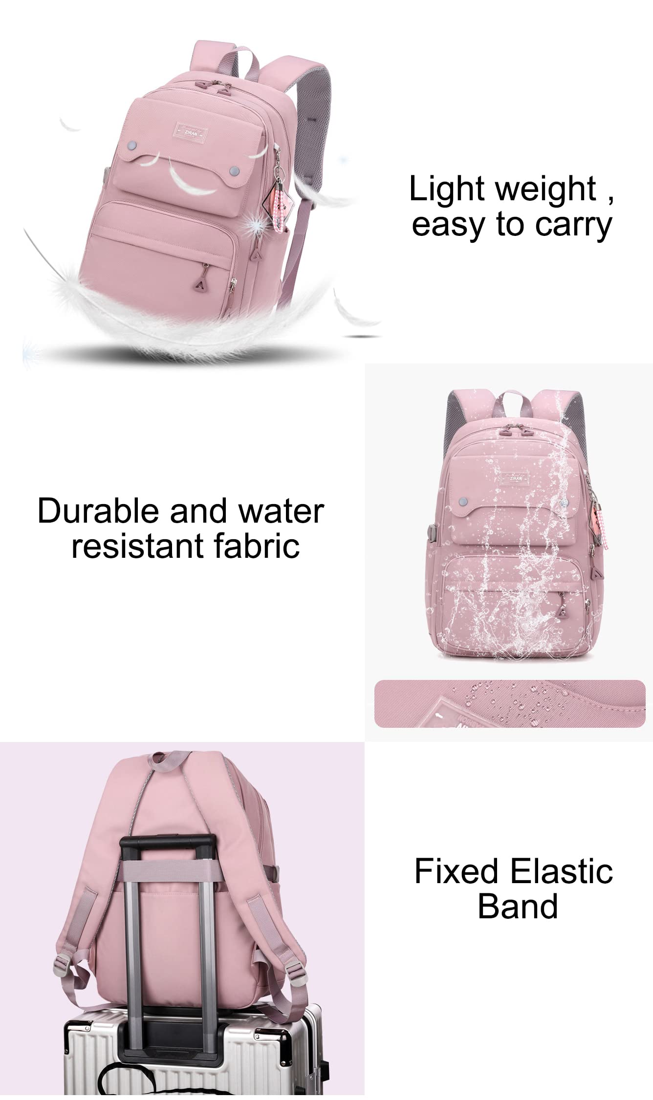 JIAYOU Teen Girls Casual Backpack – Lightweight School & Travel Laptop Daypack 26L