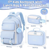 Blue 3-Piece Waterproof School Backpack Set