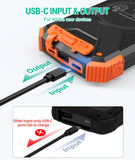 BLAVOR 10000mAh Solar Power Bank with 20W USB-C Fast Charging, Wireless Charging, Dual Flashlight & Compass – Waterproof Outdoor Portable Charger for iPhone, Samsung & Camping