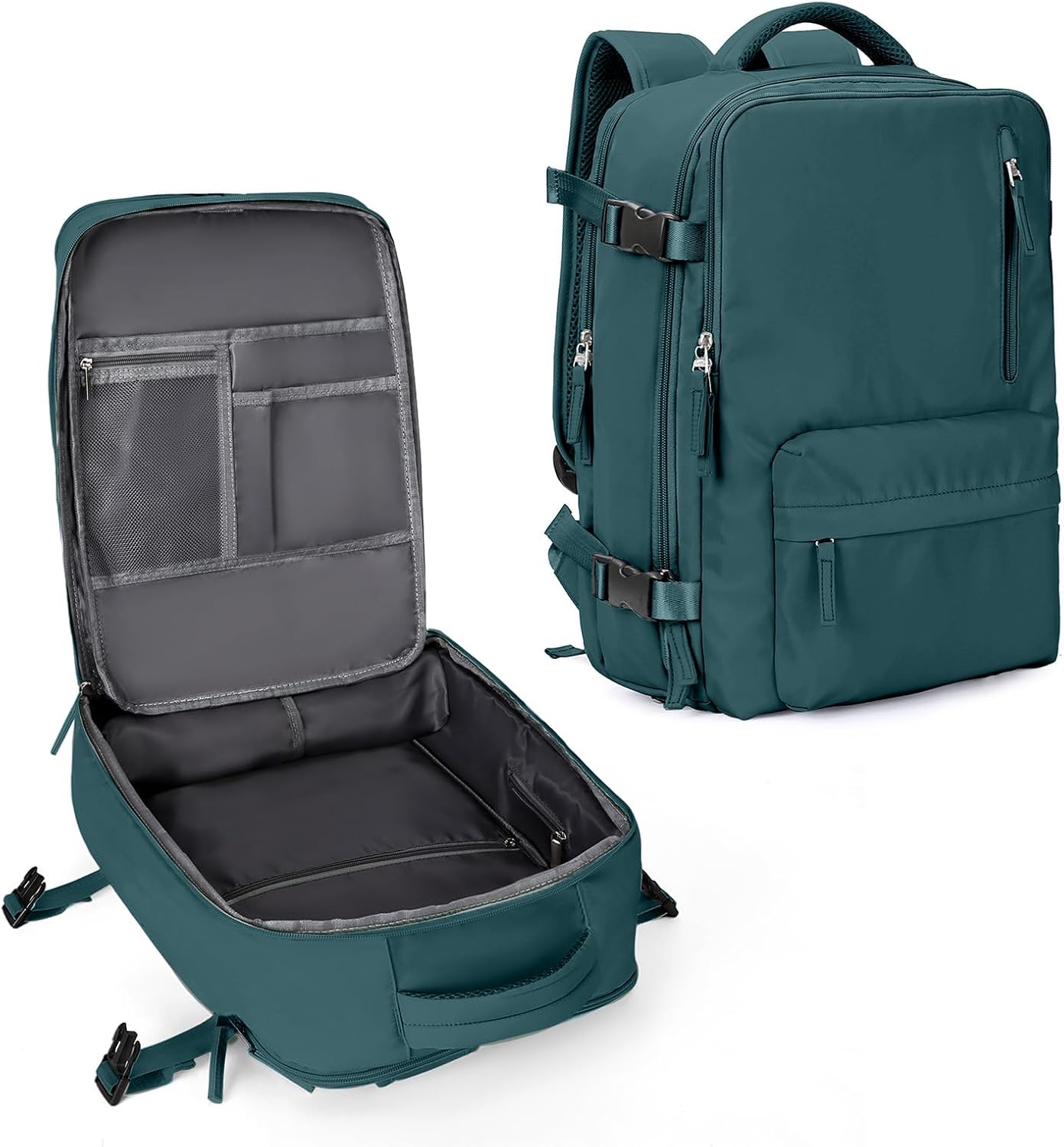 Travel Backpack Women,Carry On Backpack Flight Approved 18x14x8 inches Bag Spirit Airlines Personal ltem,College Sports Hiking Rucksack Waterproof Outdoor Casual Daypack Laptop Blackpack,Peacock Blue