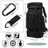 70L Tactical Hiking Backpack for Men – Waterproof Lightweight Military Rucksack with MOLLE for Camping & Outdoor Travel – Black