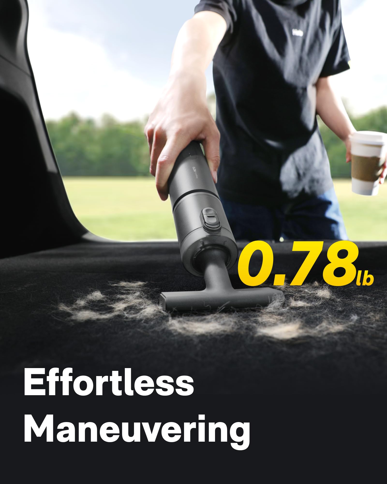 HOTO Cordless Handheld Car Vacuum Cleaner 4-in-1 Mini Air Duster Blower 20000Pa Portable Cleaning Tool Black