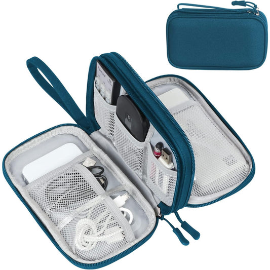 Travel Cable Organizer Case – Portable Electronic Accessories Storage Bag for Chargers, USB Cables, Power Banks & Gadgets