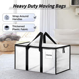 Extra Large Clear Heavy-Duty Moving Bags (8-Pack) – 24-Gallon Storage Totes with Zippers, Lids & Reinforced Handles
