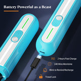Professional Dog Nail Grinder with 4 LED Lights & Type-C Charging – 3-Speed Quiet Pet Nail Trimmer (Blue)