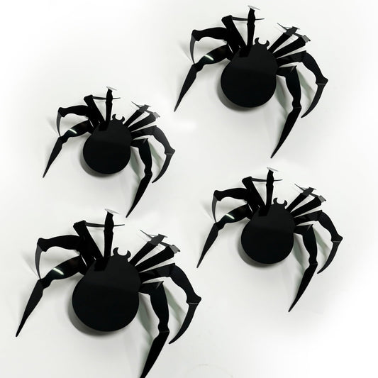 36-Pack Green Light-Up 3D Halloween Spiders – Glow Wall Decorations in 4 Sizes for Party, Windows & Indoor Haunted Decor