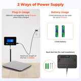 MUNBYN 440lbs Digital Postal Shipping Scale with Hold Function & USB-C Power – High Precision Package Weight Scale Silver