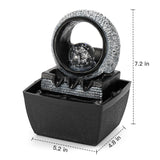 LED Rolling Ball Tabletop Water Fountain – Adjustable 3-Level Indoor Zen Decor (Painted Resin)