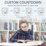 Rotating Pomodoro Timer Cube with Gravity Sensor, Preset 5/10/25/50 Min, Custom Countdown & Stopwatch, Silent Vibration Desk Timer for Work, Study & Kitchen – White