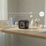 Kadams Visual Pomodoro Timer Cube with LED Ring, 5-10-25-50 Min Presets, Countdown & Stopwatch Mode, Silent Productivity Timer for Work, Study & Kitchen – Black