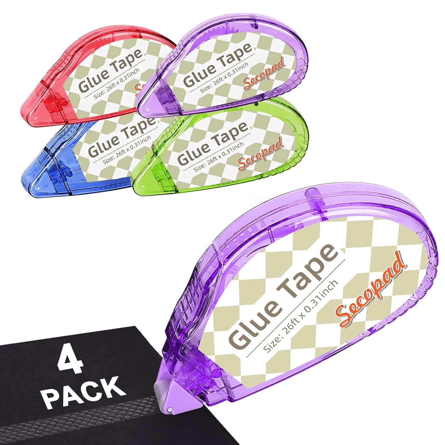 4-Pack Double-Sided Adhesive Tape Rollers