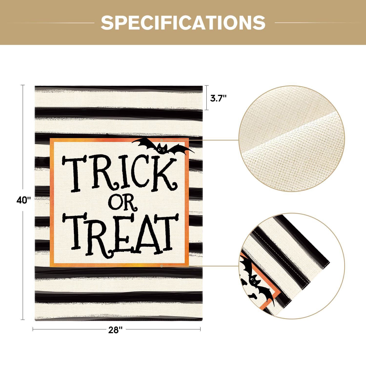 Double-Sided Halloween Garden Flag – Black Durable Polyester Welcome Banner for Yard, Lawn & Porch Decor