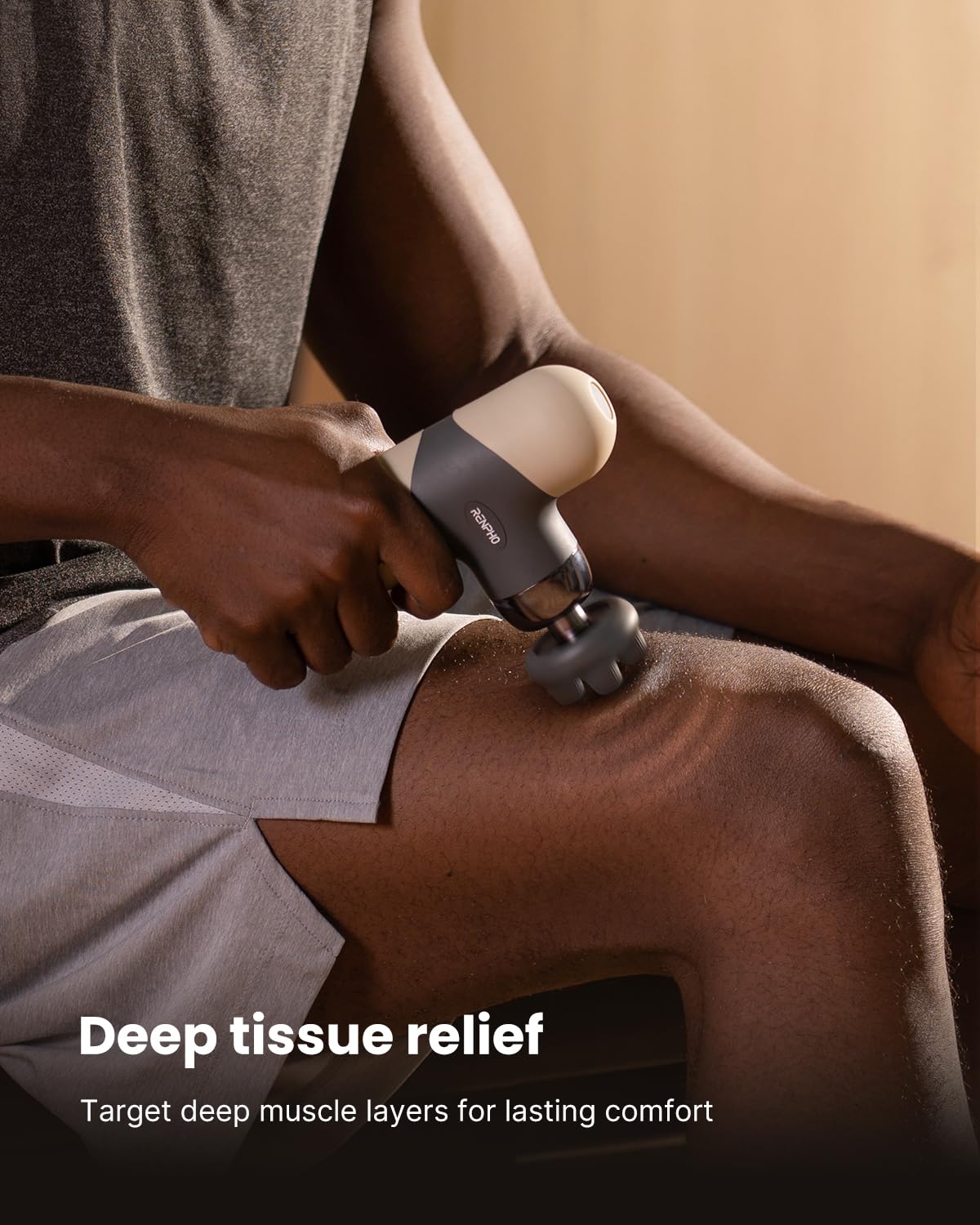 Mini Heated Massage Gun – Portable Deep Tissue Percussion Massager with Heat Therapy & 4 Intensity Levels