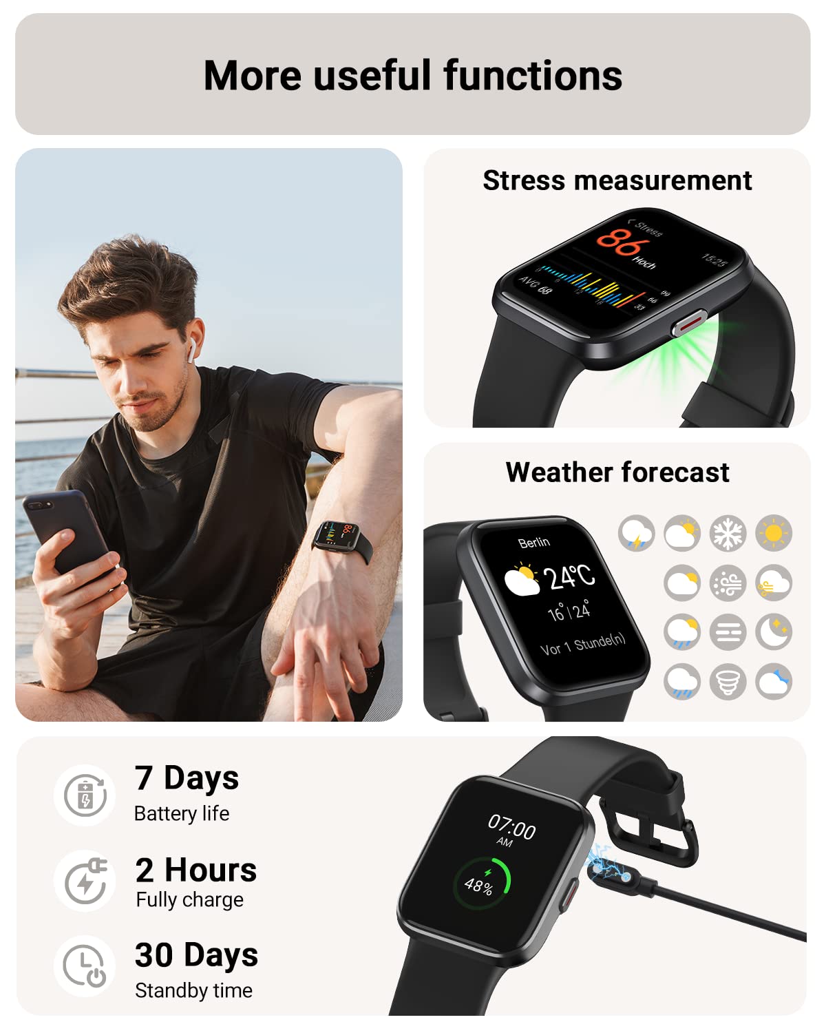 Pro Series 8 Smart Watch with Alexa Built-in & Bluetooth Calling – 1.8" HD Screen, 100+ Sports, SpO2 & Heart Rate Monitor