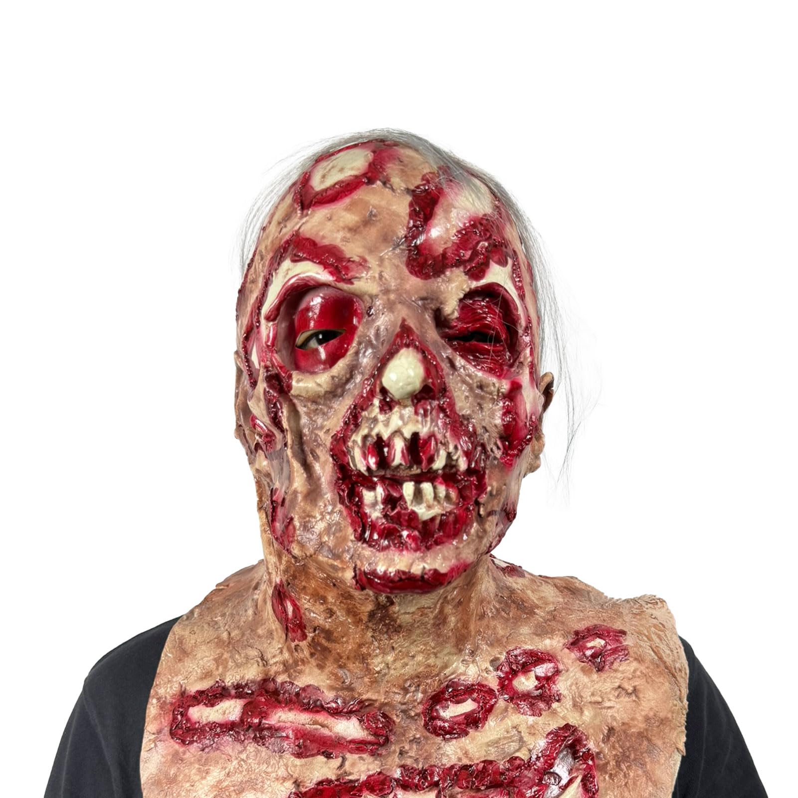 Red Bloody Zombie Mask – Ultra-Realistic Latex Horror Face for Halloween & Haunted Houses 🩸💀
