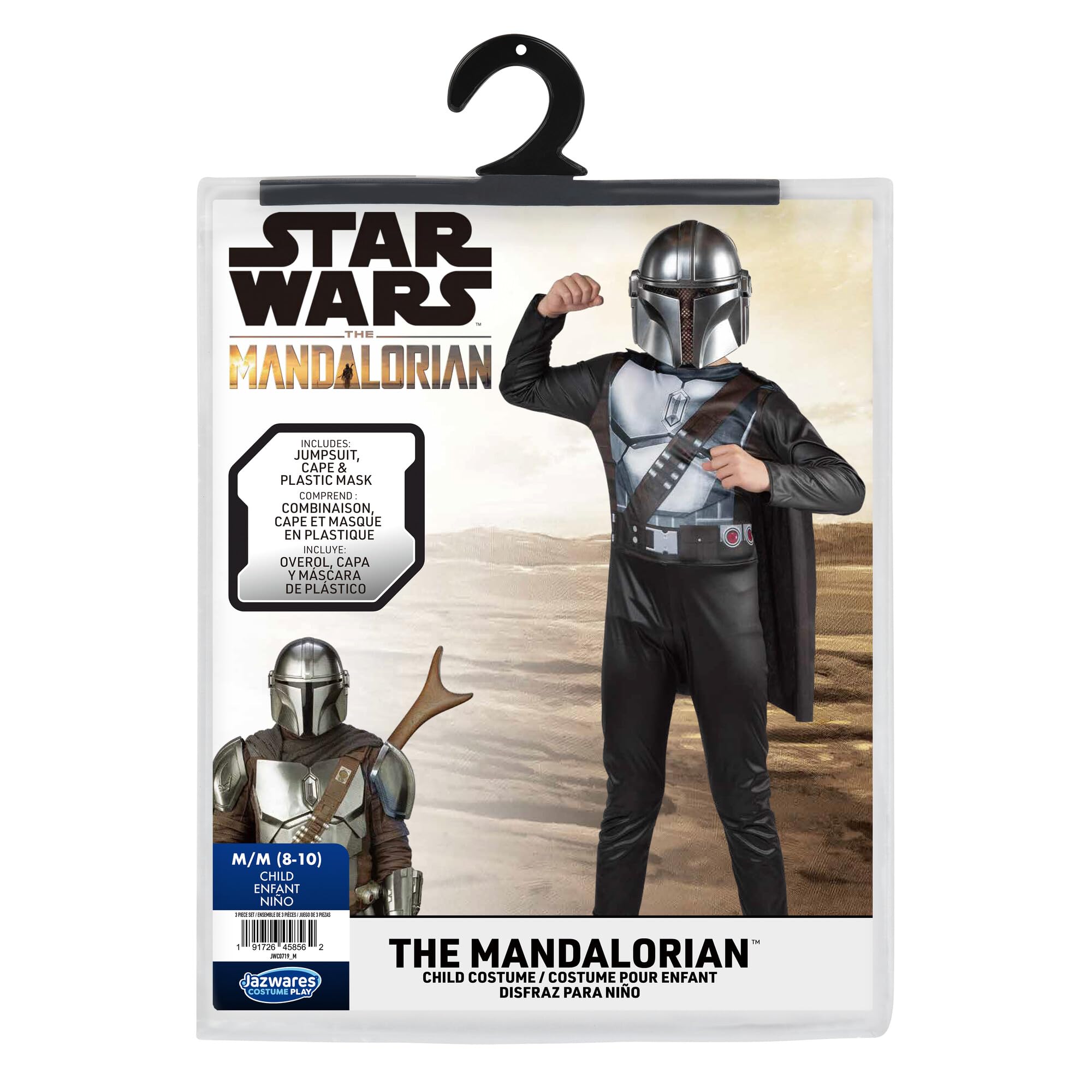 Kids The Mandalorian Costume – Official Star Wars Beskar Armor Outfit with Cape & Mask