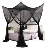 Gothic Black Bed Canopy – 4-Post Mosquito Net for Full, Queen & King Size Beds (Indoor/Outdoor Use)