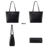 Montana West Large Tote Bag for Women – Vegan Leather Top Handle Shoulder Satchel with Zipper & Pouch (Black)