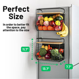 OFIRAY Magnetic Refrigerator Shelf with Wood Lid – Large Capacity Pantry & Produce Organizer for Kitchen