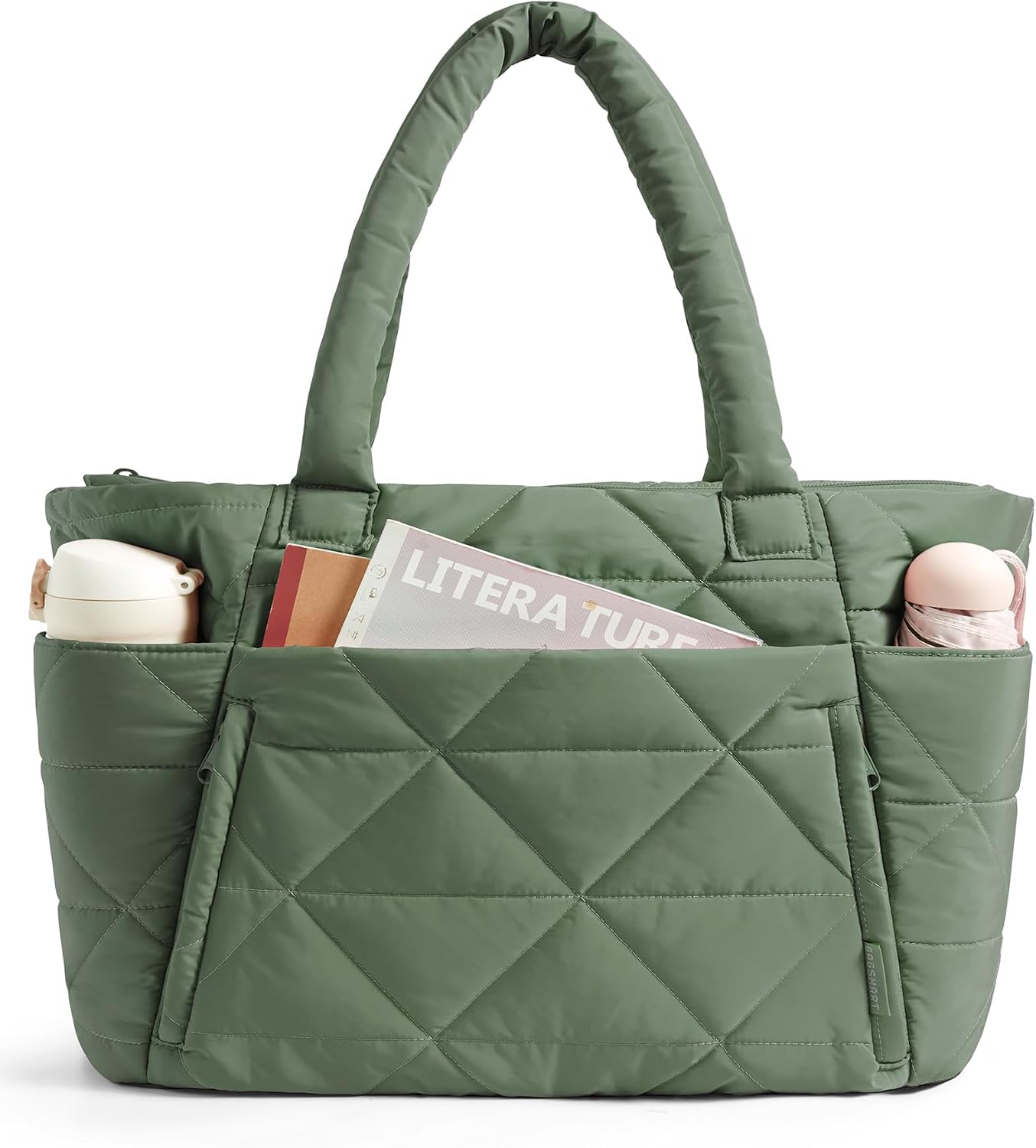Puffy Tote Bag for Women - Lightweight 15.6" Laptop Work Bag
