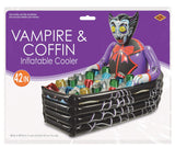 Inflatable Vampire & Coffin Cooler – Halloween Party Drink Holder (Holds 48 Cans, 30” x 42”)
