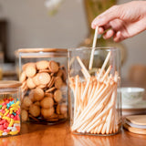 Square Glass Food Storage Jars – 6-Piece 37oz Airtight Kitchen Storage Container Set