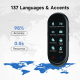 AI Smart Voice Translator Device with Photo Translation & Offline Languages – Portable Travel Language Assistant Black