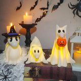 Set of 3 Light-Up Ghost Dogs – Handmade LED Halloween Decorations for Home, Office & Pet Lovers