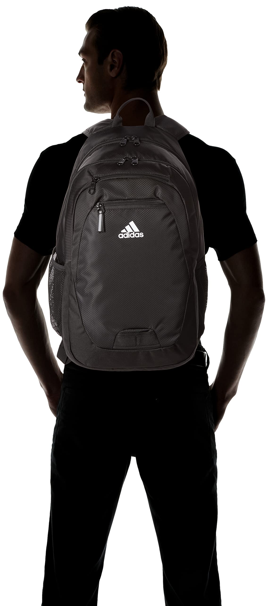 adidas Unisex Foundation Backpack – Large Durable Laptop Backpack for Travel, School & Gym (Black/White)