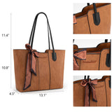 Montana West Medium Tote Bag for Women – Top Handle Satchel Shoulder Handbag in Vegan Leather (Amber Brown)