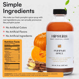 HipStirs Pumpkin Spice Syrup – All-Natural Vegan Drink Mix for Coffee, Cocoa & Cocktails (8 oz)