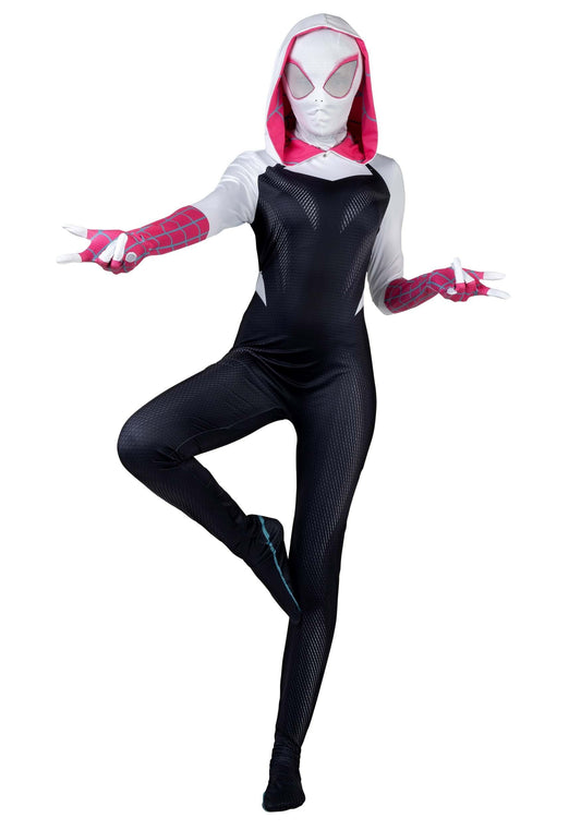 Women’s Spider-Gwen Zentai Suit Costume – Full-Body Spandex Jumpsuit Inspired by Marvel Spider-Verse