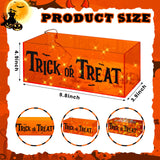 Light-Up Acrylic Trick or Treat Candy Bowl with LED String Lights – Halloween Party Table Decoration (Orange)