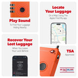 Apple Find My Compatible Smart TSA Luggage Lock with Bluetooth Tracking, Water-Resistant Travel Padlock