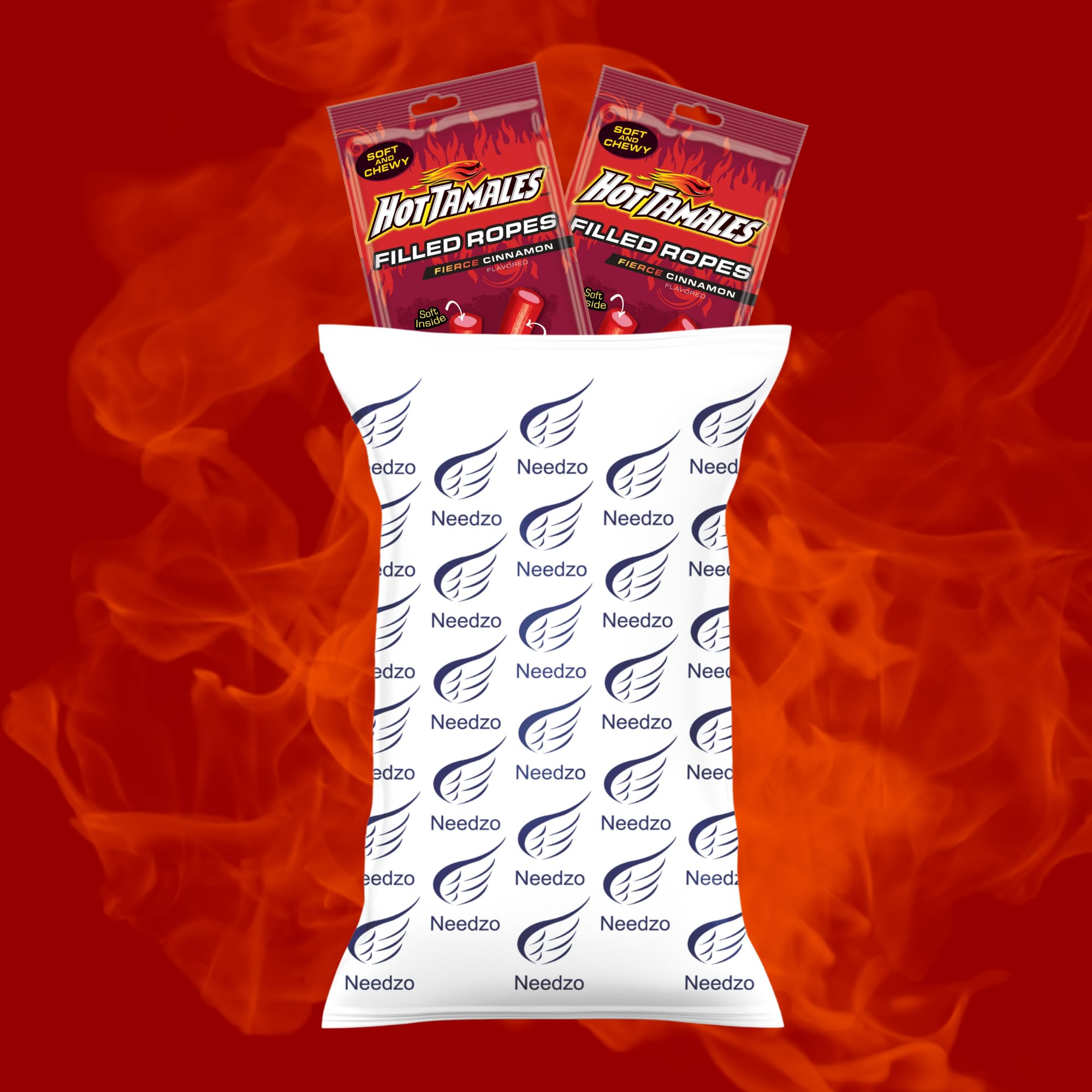 Hot Tamales Candy Ropes – 2 Pack Cinnamon-Flavored Chewy Straws (3 oz Each)
