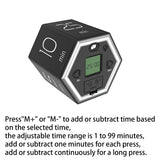 AMZOOPOO Magnetic Flip Cube Timer with Custom Countdown, Visual Display & Hands-Free Control – Black