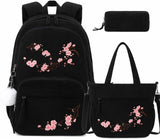 Black Star Corduroy 3-Piece School Backpack Set
