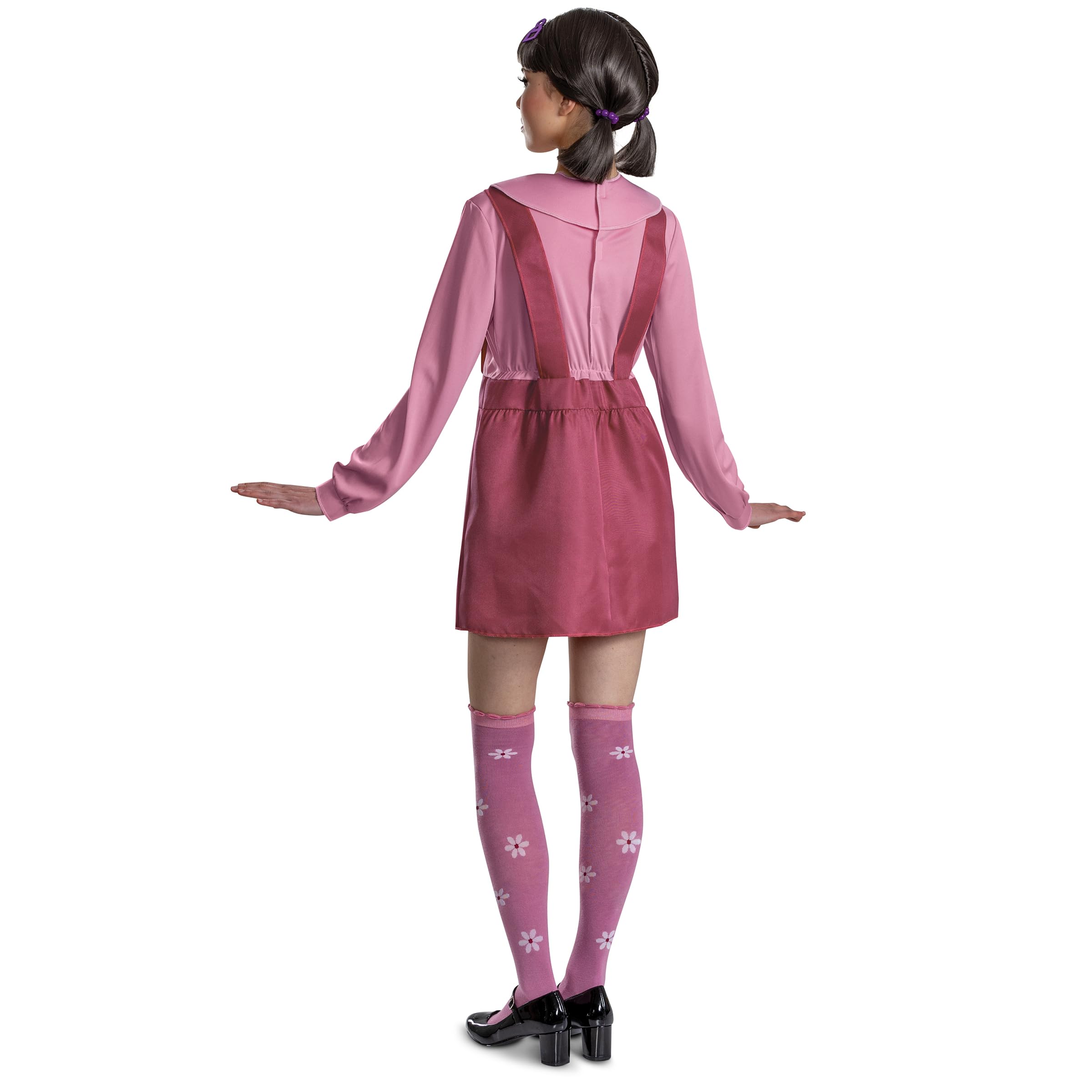 Squid Game Season 2 Red Light Green Light Doll Costume for Adults – Official Deluxe Dress, Wig & Socks Set