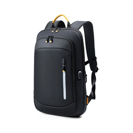 Men's Slim Expandable 15.6" Laptop Backpack - Durable Waterproof Business Travel & Work Bag with USB Charging Port