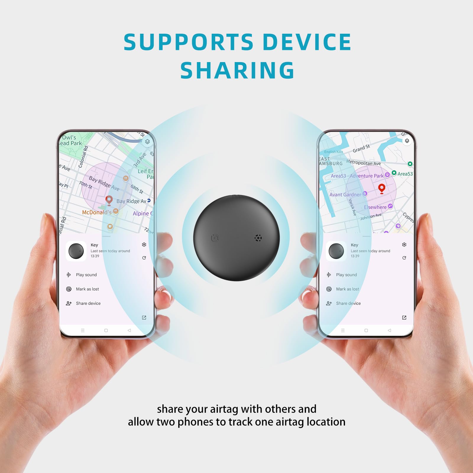 Android GPS Pet Tracker Tag Waterproof Smart Collar Locator with Find My Device Real-Time Tracking