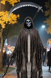 Grim Reaper Cloak – Gray Full-Length Hooded Robe for Adults, Halloween Horror Costume