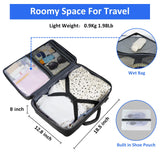 Taygeer Carry-On Travel Backpack with USB Charging Port & Shoe Compartment – 17.3” Laptop, Black