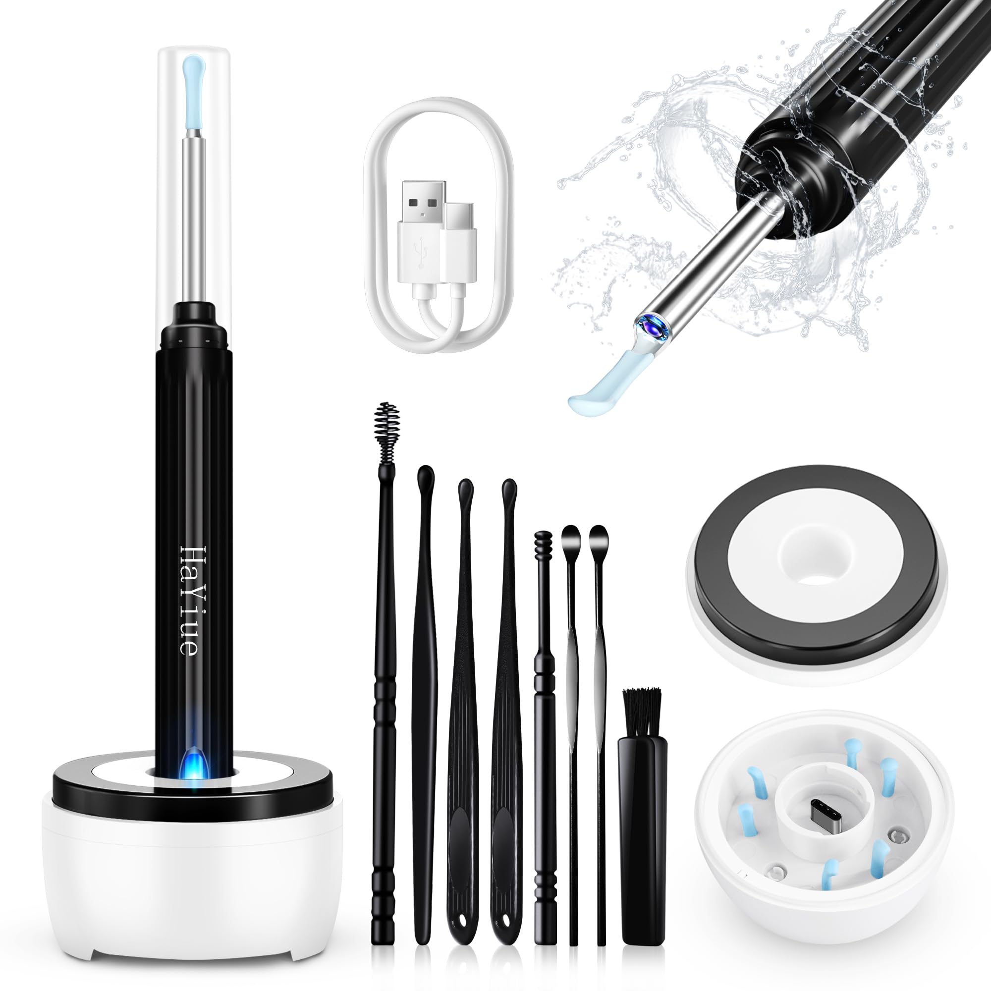 Smart Visual Ear Cleaner with 1296P HD Camera & WiFi Connectivity – Ultra-Slim Ear Wax Removal Tool with LED Lights & USB Rechargeable Design