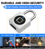 Compact Fingerprint Smart Padlock with USB Rechargeable Battery, Portable Biometric Security Lock for Gym, Travel & Personal Storage