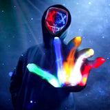 Blue & Red LED Halloween Mask with Glowing Gloves – Light-Up Purge-Style Costume Set for Kids & Adults (3 Lighting Modes)