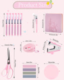 Pink Office Desk Gift Set with Stapler and Pen Case