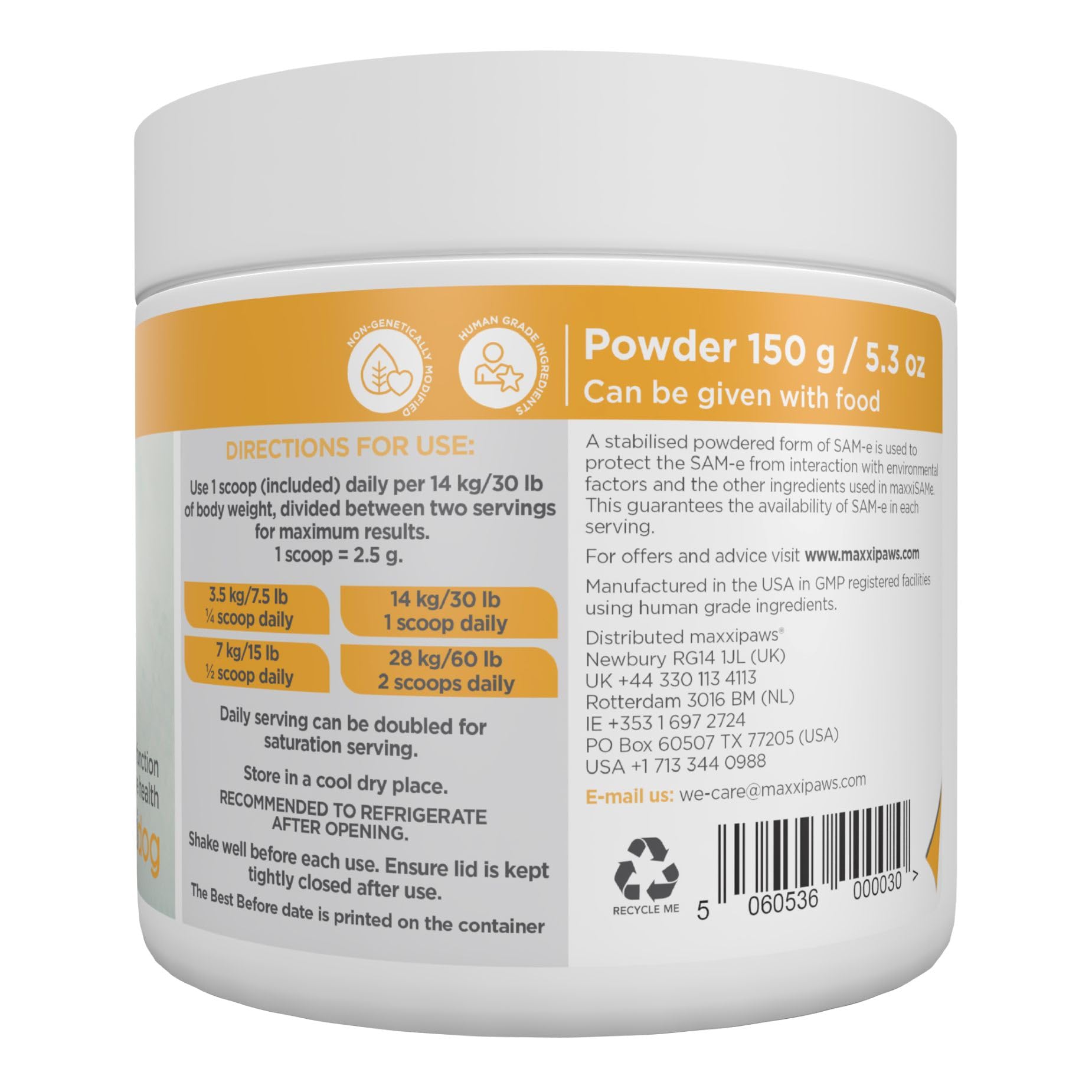 MaxxiSAMe Liver Support Powder for Dogs – SAM-e Formula for Liver Health & Cognitive Function