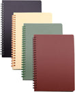4-Pack A5 Spiral Notebooks with Protective Hard Covers, 160 Ruled Pages and Color-Coded Design