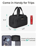 BAGSMART Large Travel Toiletry Bag for Women – Lightweight Wide-Open Puffy Cosmetic & Makeup Organizer with Handle (Black)